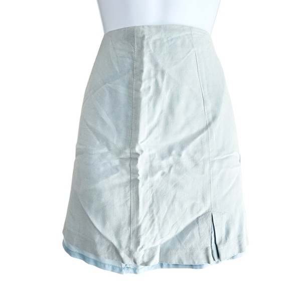 Esprit Women’s Micro Mini Skirt Vintage High rise waist Y2k 2000s Pale Blue - Picture 2 of 12